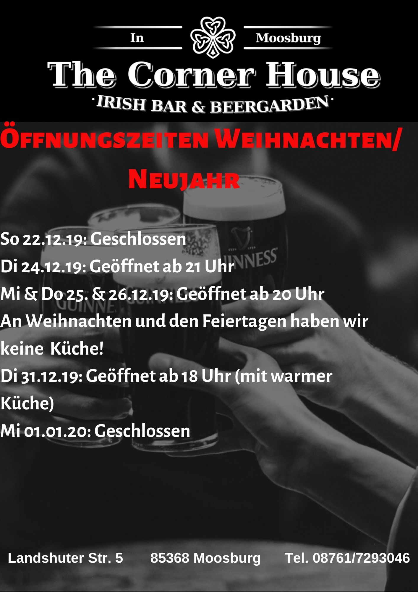 Sonderöffnungszeiten Weihnachten / Neujahr